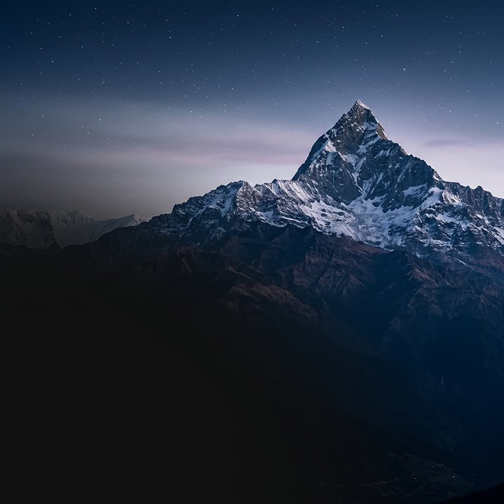 Cinematic Himalayan Mountain Peak in Nepal