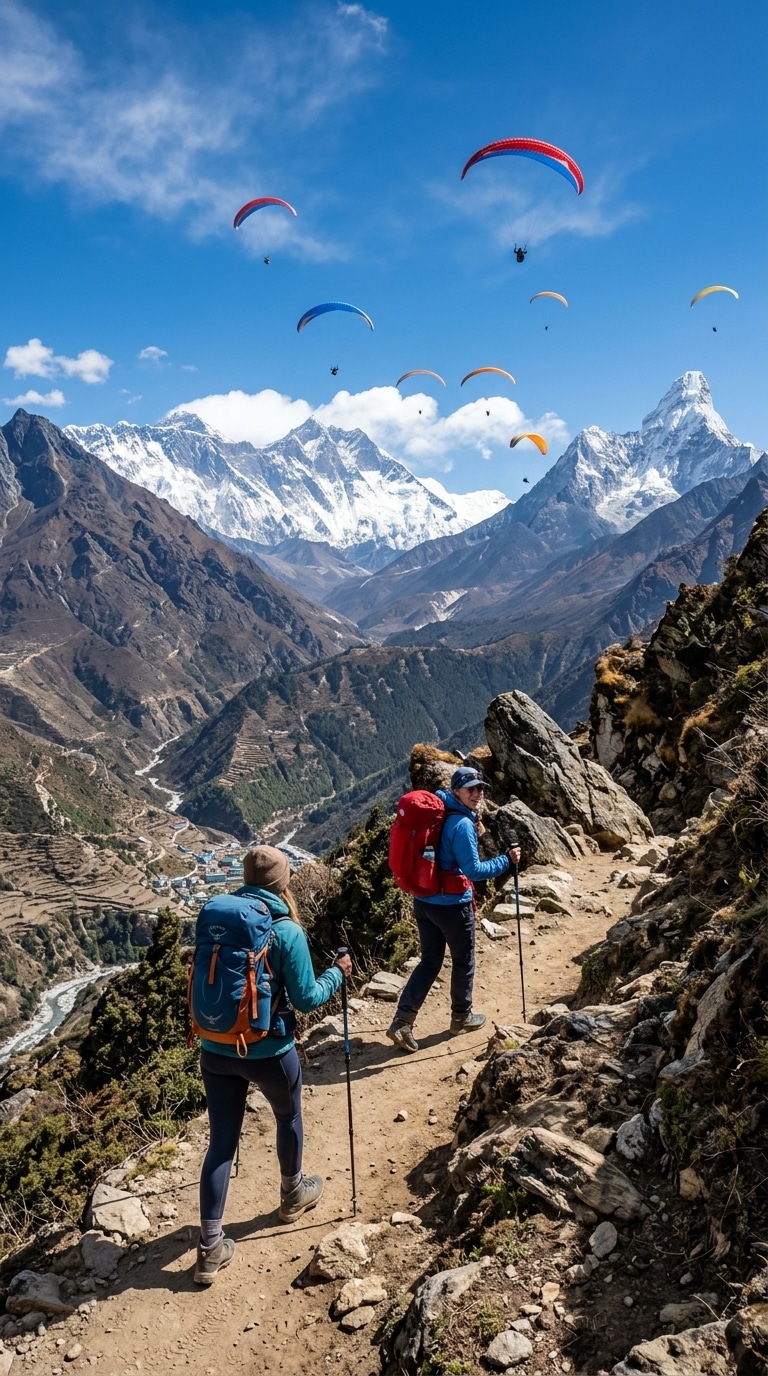 Things to do in Nepal alpine trails and paragliding